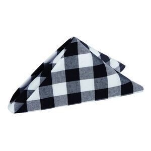 Traditional Elegance Buffalo Check Dinner Table Napkins - Black/White - Set of